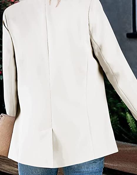 Womens Open Front  Casual Long Sleeve Work Office Jackets Blazer with Pocket