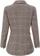 Women's Notch Lapel 2 Button Boyfriend Blazer Suit Houndstooth Plaid Jacket Coat