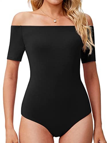 Women's Off Shoulder Bodysuit Short Sleeve